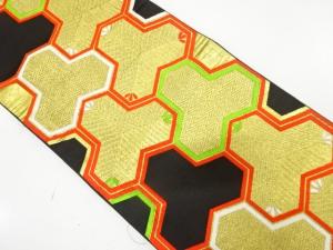 アンティーク　毘沙門亀甲模様織り出し　子供帯（着用可）